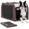 Petsfit Trasportino per Cani Auto, Kennel Cane medio grande Auto Design Inclinato Adatto per Il Sedile Posteriore e Il Bagagliaio, Gabbia per Cani da Auto, con Telaio in Tubo di Acciaio