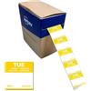 Avery Zweckform Avery Italia DLSTUEREV-1000 Etichette in Carta per Tracciabilità Alimentare Giornaliere, Martedì, 25x25mm, Adesivo Rimovibile, Rotolo da 1.000 Etichette