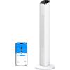 GoveeLife Ventilatore a torre bianco per camera da letto, ventilatore da pavimento intelligente da 91,4 cm con app/controllo vocale, sensore di temperatura, 5 modalità, 8 velocità (7,6 m/s), ventola