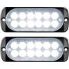 YOJZMA Kit da 2 Luci Strobe LED di Emergenza, 12 LED Doppia Riga Bianchi a Montaggio Superficiale, Luci Lampeggianti di Avvertimento per Pericolo per Veicoli da Costruzione, Camion, Fuoristrada