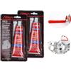 SFNN 2x85g Sigillante Motore Alte Temperature,Sigillante Resistente alla Benzina,Pasta Guarnizione Motore,Adesivo Sigillante Auto e Nautica, per Sigillare Vetri di Automobili, Motore(Rojo) (Rosso)