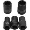 GNXFixt Set di 5 bussole per pinze Freno con 12 Punte (11,5, 14, 15, 20, 22 mm), Utensili di Ricambio per pastiglie Freno e Viti, Metallo Nero, Compatibile V.W, Au.di, Po.RSC.He