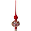 Holyart Puntale Albero Natale Rosso Satinato Neve Vetro soffiato 35 cm