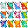 Ainiv 12PC Mini Pop Push It Fidget Toy Portachiavi,Colorato Silicone Spremere Pop Bubble Giocattoli Sensoriali Bulk,Poppet Bubble Giocattoli Antistress per Autismo Sollievo dallo Stress