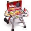 CUTE STONE barbecue giocattolo in pietra per bambini, set da cucina, set da gioco realistico per barbecue con fumo e accessori da cucina