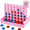VingaHouse 4 in Linea Gioco in Legno - Quattro Giocattoli - Giochi da Tavolo per Bambini - Giocattoli da Viaggio - Giochi Educativi - Ideale come Regalo per Bambini dai 4 5 6 7 8 Anni [Rosa]