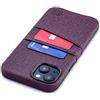 Dockem Custodia per Carte per iPhone 14 Plus con Piastra Metallica Incorporata per Montaggio Magnetico & 2 Tasche: Luxe M2 Custodia a Portafoglio in Pelle Sintetica Stile Tela (14 Plus, Borgogna)