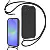 Coalbooliy Cover per Samsung Galaxy A36 6,64 con Cordino per Cellulare, Custodia Silicone con Regolabile Collana Sottile Morbida Case Protezione della fotocamera Antiurto con Necklace, Nero
