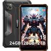 Blackview Tablet Rugged 8.68 Pollici Android 15 GeminiAI, 24 GB RAM 128 GB ROM + 2 TB TF Active 5 Rugged Tablet PC Dual 4G SIM/IPS 90 Hz/NFC/Face ID/AI Camera/GPS/IP68&IP69K&MIL‑STD‑810H