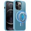 MOBESV Cover Magnetica per iPhone 12 PRO Max 6,7 Pollici, Custodia Compatibile con MagSafe, Cover Traslucida Opaca Posteriore Sottile Antiurto, Azzurro Chiaro