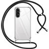 Pnakqil Cover per Samsung Galaxy A26 5G con Cordino, Trasparente Custodia con Laccio Tracolla Cellulare Girocollo Collana Protettiva per Samsung A26 5G 6.5, Nero