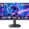 KOORUI 27 Pollici Gaming Monitor, schermo PC Fast IPS QHD 200Hz, Adaptive Sync 1ms, HDR400, HDMI 2.0 e DP 1.4, VESA 75x75 mm, altezza regolabile