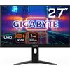 Gigabyte M27U 27 Monitor da Gioco 4K UHD - 3840 x 2160, 160Hz, 1ms, 400 cd/m², FreeSync Premium Pro, HDR 600, HDMI 2.1, Displayport 1.4