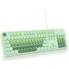 SbocKeeb Tastiera Retrò Macchina da Scrivere, Tastiera Membrana pc con Filo Cablata USB， Fullsize con Tasti Rotondi Mobili, Americana QWERTY per Laptop, Ufficio, PC, Desktop, Windows