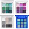HOPHAT Set di 4 palette di ombretti - 9 colori - nero, blu, verde, viola - ombretto portatile, pratico e da viaggio