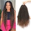 TGYHCJBY Boho Senegalese Twist Crochet Hair 8 Packs Pre Looped Goddess Island Passion Twist Crochet Braids Hair Extensions for Black Women (1B/30, 22inch)