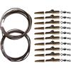 TJR Tackle Set di 32 clip di sicurezza per pesca alla carpa, cambio rapido, misura 8, girevoli, 3 opzioni di colore, set di accessori per attrezzatura finale (marrone)