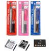 Blumie Shop Set di 3 penne parallele: 1,5mm + 3,0mm + 6,0mm + 6 cartucce nere + 12 cartucce di colori diversi + 1 indice adesivo Blumie (Rosso + Rosa + Blu)