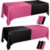 PTECDROTS 4 tovaglie rettangolari rosa e nero, per laurea, matrimonio, decorazioni di compleanno, 130 x 220 cm