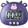 HERCHR Timer Cucina Magnetico, Animali Carini Orologio Digitale per Conto Alla Rovescia Grande Display LCD per Cucinare e Studiare, Fare Sport, Esami, Giochi (Viola)