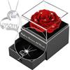 Yamonic Festa della Mamma Idee Regalo,Rosa Eterna con Collana Argento 925,Migliore Mamma del Mondo,Rosa Stabilizzata Vera Confezione Regalo Donna Compleanno Natale San Valentino