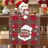 BonBotimen Runner da Tavolo in Lino Moderno Runner Tavolo Natalizia 40 x140 cm Runner Tavola Tartan Rossa Runner Natalizio da Tavolo Bianco Fiocco di Neve Runner per Casa, Comunione, Compleanno, Festa