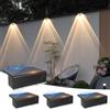 MUSUNIA Lampada da parete solare per esterni, impermeabile, per esterni, con 3 modalità di illuminazione, per recinzione, scale esterne, gradini, veranda, ponte, patio (4 pezzi)