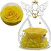 Yamonic Regalo Festa della Mamma, Rosa Stabilizzata Vera Regalo Donna,Rosa Eterna in Angel Cupola Regali Mamma,Figurine di Angeli Regali Nonna Donna Compleanno Angelo Custode Festa della Mamma
