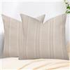 XIEJINJIA Set di 2 federe per cuscino in lino bohémien, per divano letto, soggiorno, camera da letto, 45 x 45 cm, colore marrone