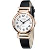 CIVO Orologio Donna Cinturino Pelle: Nero Analogico Quarzo Impermeabile - Classico Regalo Orologio Piccolo Donna da Polso
