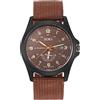 Avaner Orologio da uomo Cinturino in Nylon Orologio Militare Sportivo, Orologio da Pilota Leggero Orologio al Quarzo Giapponese, Orologio con Calendario, Luminoso, marrone, striscia