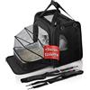 YOU DECIDE MUNICH CAT'S Premium Suite Trasportino per gatti con lettiera, borsa per gatti grandi pieghevole, per viaggi in auto, con robusta staffa in metallo, colore nero