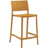 Cribel Set 2 Sgabelli Alti Cucina Moderni in Polipropilene Ambra con Schienale e Poggiapiedi, Design Resistente e Impilabile, Tavolo Bar, Sgabelli Cucina Moderni Design (AMBRA)