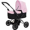 HTI Carrozzina per bambini Joie | Passeggino per bambini con grembiule rimovibile e cappuccio regolabile | Sistema da viaggio pieghevole leggero in nero e rosa | Per bambini dai 3 anni in su