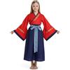 CoolChange Costume di Mulan per bambini | vestito tradizionale cinese per bambine | Hanfu rosso/blu | taglia: 120