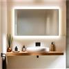 STYLE GLASS Specchio Bagno con Luce Led SHINE 100x70 cm - Specchio da Parete LED Bagno - Specchi con Luci 4000K - Moderno Senza Cornice