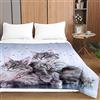 Highdi 3D Gatti e Cani Piumino Estivo Matrimoniale, Microfibra Extra Morbido Trapunta Matrimoniale, Bedding Piumino, Piumone Leggero (230x260cm,Pioggia)