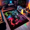 PEIHUODAN Tappeto Camera da Letto Gaming Graffiti Adolescenti Ragazzo Tappeto Salotto Gamer 3D Anime Gaming Tappeti Stanza Gaming Divano Comodino Lavabile Grande Antiscivolo Morbido (Rosso,100x120cm)