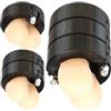 Nova Lux RANGER-MAX Set con anello di serraggio Crusher, Gabbia per erezione testicoli scroto allungata, 3 anelli di Nova Lux, realizzato nell'UE, CBT Nero