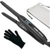DSHOW Mini Piastra Per Capelli, Piccola piastra per capelli 2 in 1, Barba e Frangia, Temperatura Regolabile 160℃-220℃, Doppia Tensione (Nero)