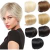 SDZNYQT Capelli Lisci Topper pezzi di capelli con Frangia per il Diradamento dei Capelli Delle Donne Clip in Posticci Donna Topper Pezzo di Capelli Parrucchino per la Caduta dei Capelli (8 INCH/20CM, 24#)