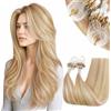 RUNATURE Extension Capelli Veri con Microring Biondo Highlight Extension Microring Capelli Veri 40cm 50s 50g #18P613