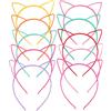 Damaiyyy Fascia per Orecchie di Gatto, Cerchietti a Forma di Gatto 10pcs Plastica Copricapo Multicolore per Donne e Ragazze Trucco/Giorni giornalieri/Costume Cosplay