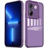 YUXING Cover per Xiaomi Poco M7 Pro 5G Custodia Trasparente con Pellicola Protettiva Lenti Morbida Ultra Sottile Antiurto Bumper Slim Case - Viola