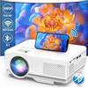 AKATUO Mini Proiettore 5G WiFi Bluetooth con 50% Zoom, AKATUO 12000L Proiettore Portatile Full HD 1080P, Videoproiettore Home Theater Compatibile con Smartphone/Tablet/HDMI/TV Stick/USB