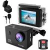 TIMNUT Action Cam 4K 30FPS, 40M Fotocamera Subacquea WiFi 20MP Videocamera WIFI Cam 170°Wide Angle Sports Cam, Telecameracon 2.4G Remote Control 2 Batterie Accessori