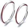 Oryvandel Anello Filo Rosso Coppia in Argento Puro, Regolabile per Fidanzamento, Matrimonio o Promessa, Set Anelli Uomo Donna, Idea Regalo San Valentino Personalizzata