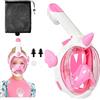 AOOSA Maschera da Snorkeling per Bambini, 180° HD Anti-Appannamento e Unicorno Anti-Perdita Maschera Integrale per Bambini, Snorkel Dry con Valvole Sicurezza, Dai 10 Annii