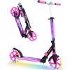 BELEEV Monopattino Pieghevole, Altezza Regolabile, Scooter con Ruote Grandi 200mm, LED Illuminate Ruote, Stem, Deck, Cinghia di Trasporto, per Bambini e Adulti Fino a 100KG