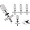 AOYEGIC 4 pezzi vite per tavola da surf, vite per pinna longboard da surf in acciaio inossidabile, viti per pinna universale, per SUP, pinna singola, paddle board, kit piastra pinna (argento)